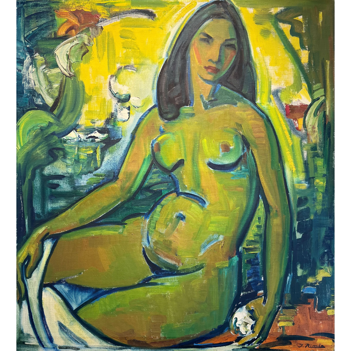 Jonas Rimša | Banista / Mauduolė, 1959 | Aliejus, drobė, 93.5x84.5 (106x97)