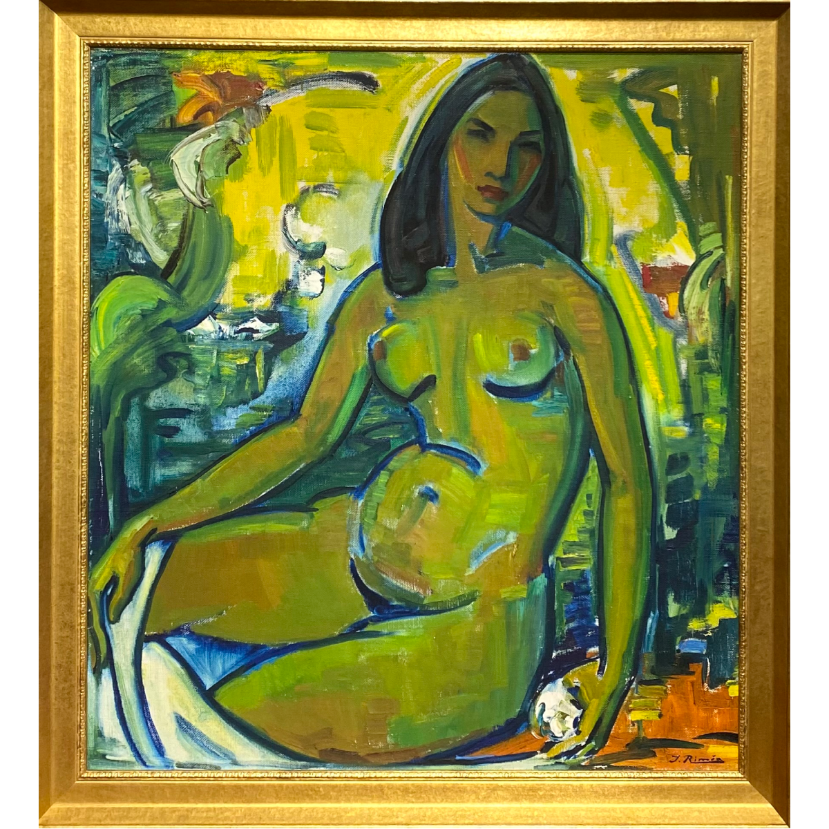 Jonas Rimša | Banista / Mauduolė, 1959 | Aliejus, drobė, 93.5x84.5 (106x97)
