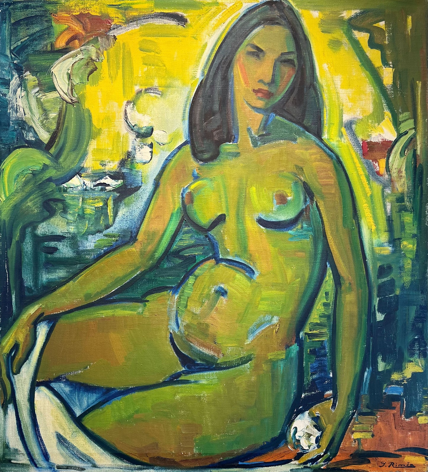 Jonas Rimša | Banista / Mauduolė, 1959 | Aliejus, drobė, 93.5x84.5 (106x97)