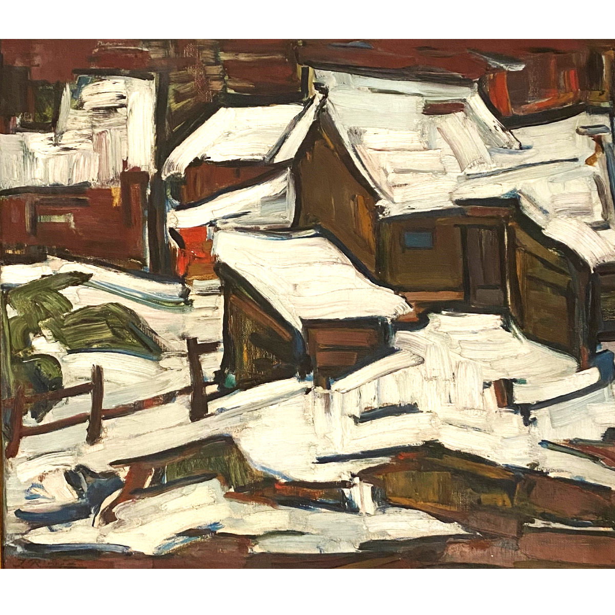 Jonas Rimša | Žiema Bariločėje, 1954 | Aliejus, drobė, 60x69 (72x83,5)