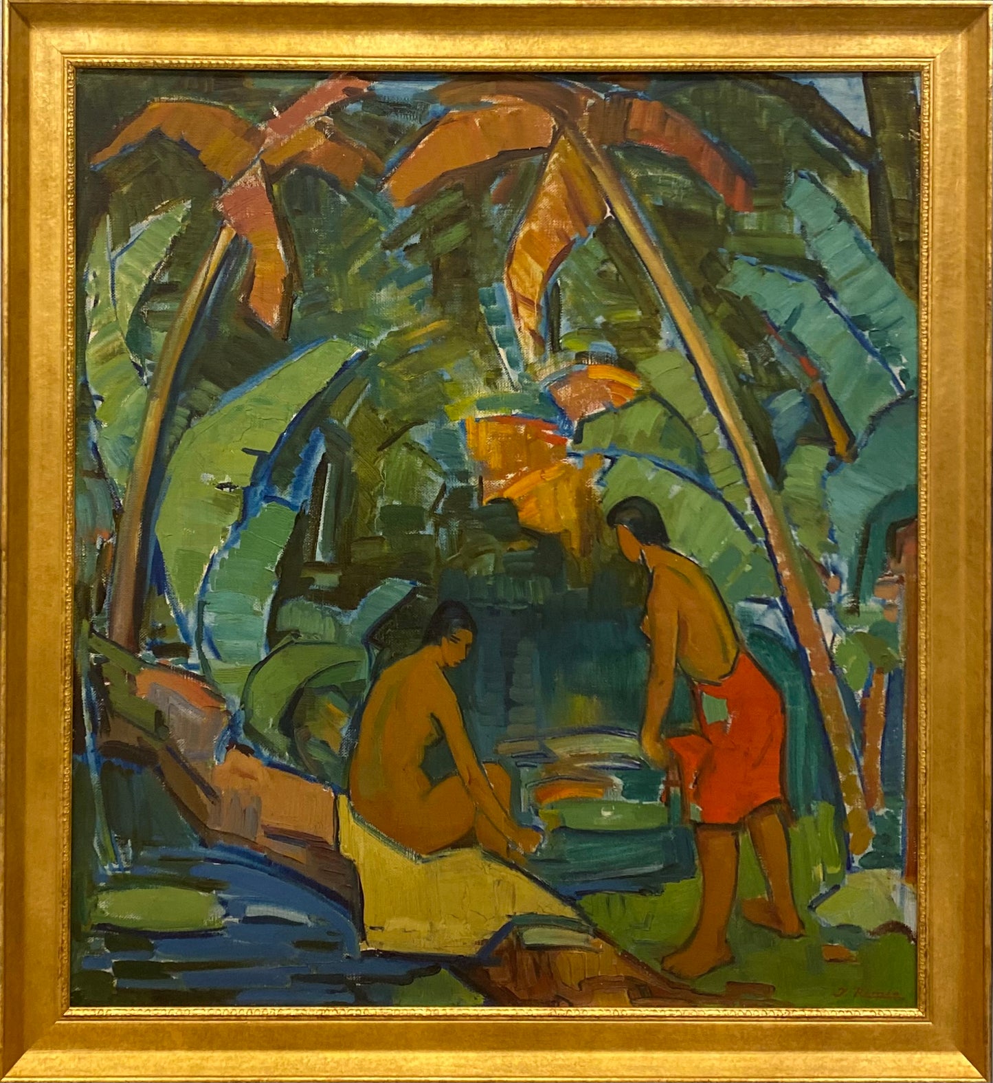 Jonas Rimša | Cornfields in Tahiti, c. 1967 | Oil on canvas, 93x84 (105x96)