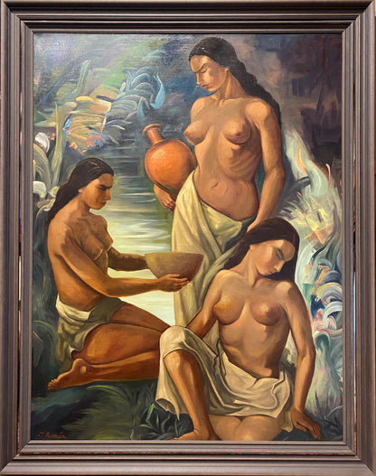 Jonas Rimša | Tropical Prayer, 1950-60 | Oil on canvas, 128x98 (145x115)