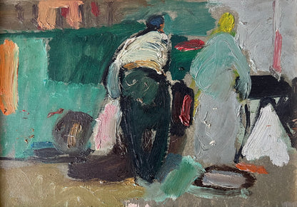 Moshe Rosenthalis | Figures | Oil on cardboard, 17x24