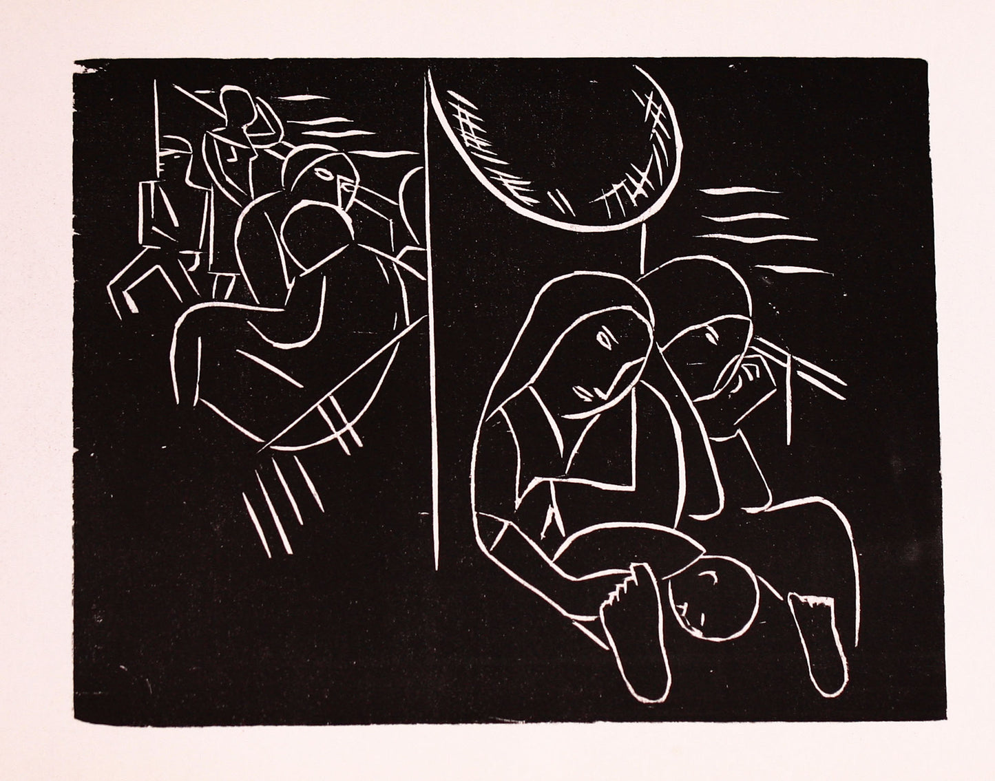 Lasar Segall | Grupo de emigrantes / Emigrants, 1926 | Xylograph, 20x25,5 (35x40)