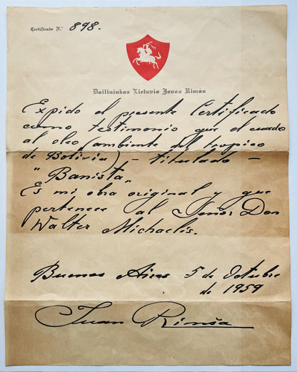 Jonas Rimša | Banista / Mauduolė, 1959 | Aliejus, drobė, 93.5x84.5 (106x97)