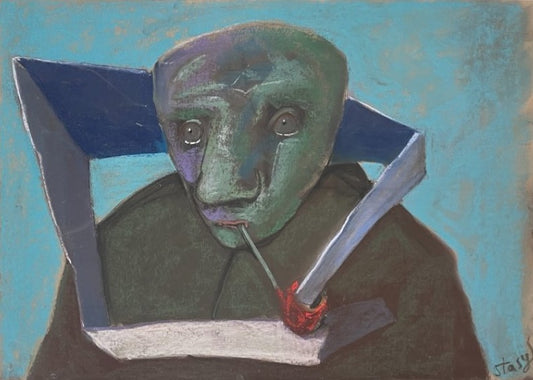 Stasys Eidrigevičius | In the shade of the pipes  | Pastel, paper, 50x70 (69x89)