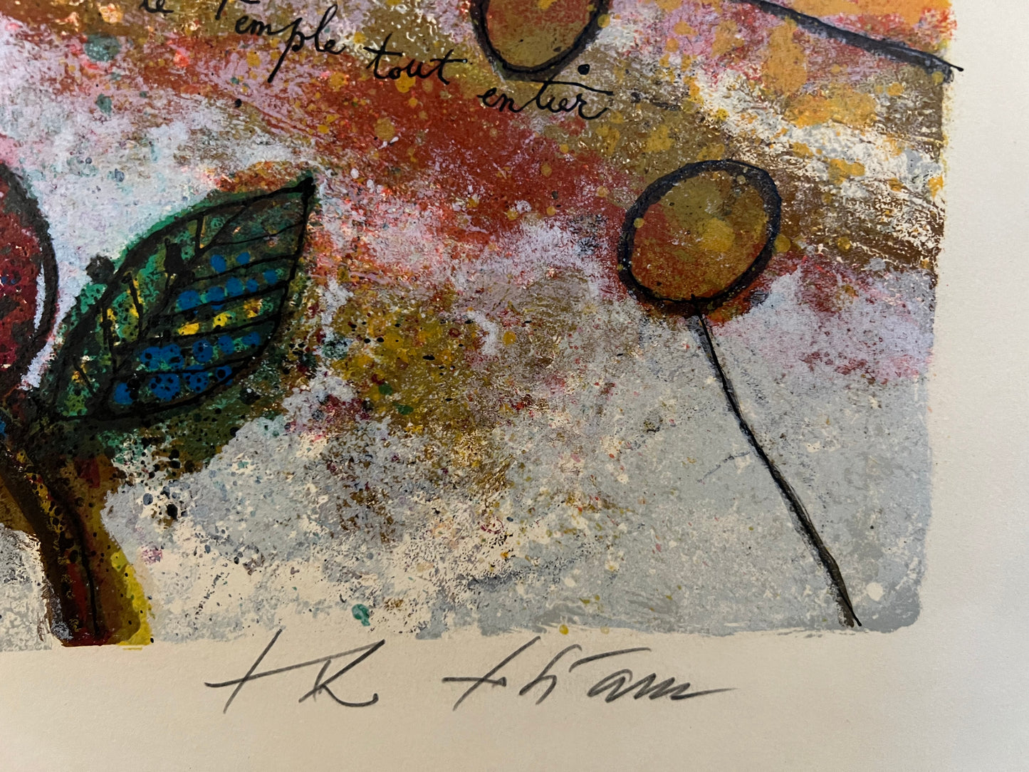 Theo Tobiasse | Les enfants que je porte sont le temple tout entier / Vaikai, kuriuos nešu, yra visa šventovė | Litografija, popierius, 69x49 (83x63)