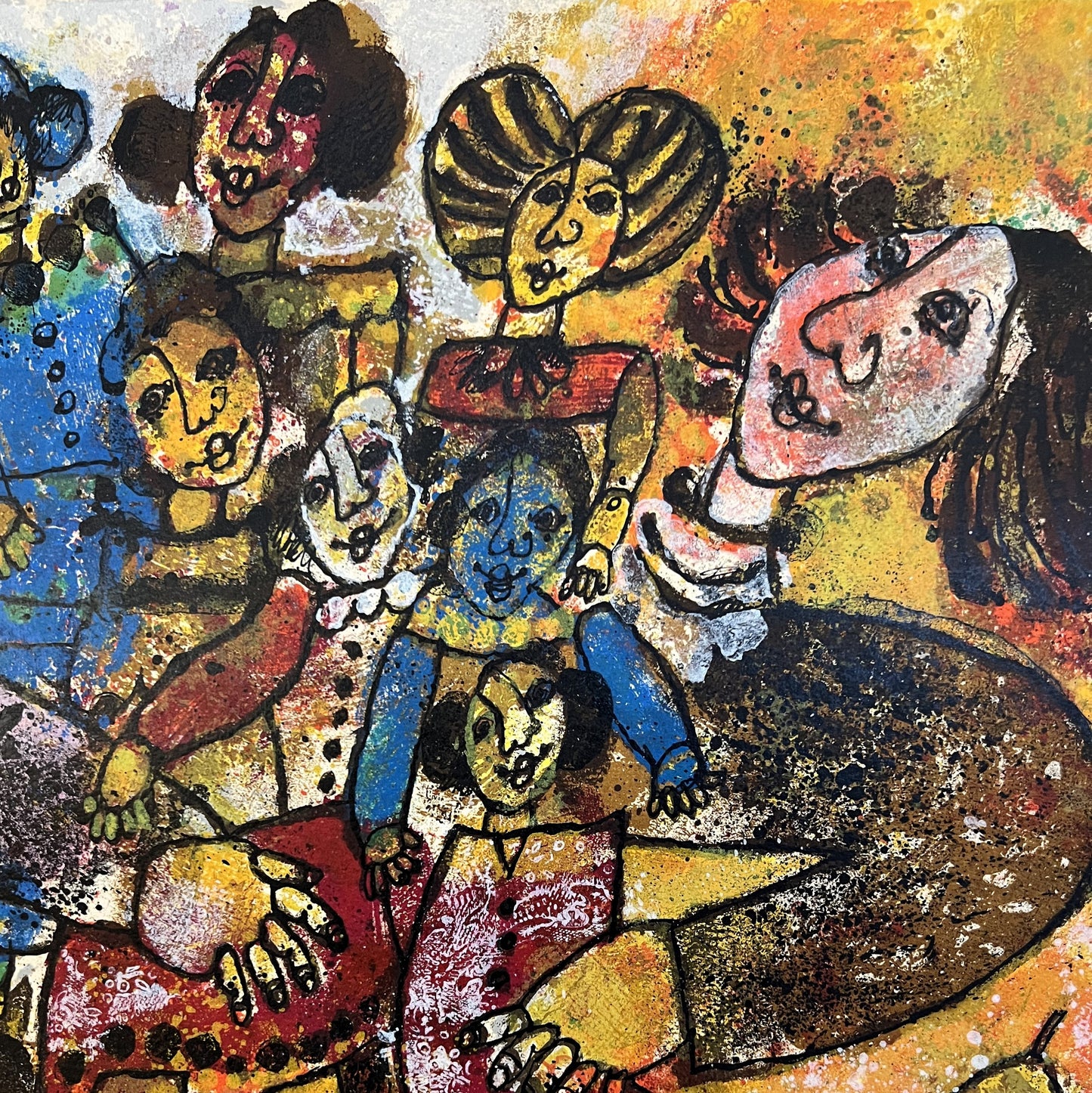 Theo Tobiasse | Les enfants que je porte sont le temple tout entier / Vaikai, kuriuos nešu, yra visa šventovė | Litografija, popierius, 69x49 (83x63)