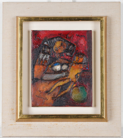 Theo Tobiasse | Maternite, 1965 | Drobė, aliejus, 24x19 (43x37,5)