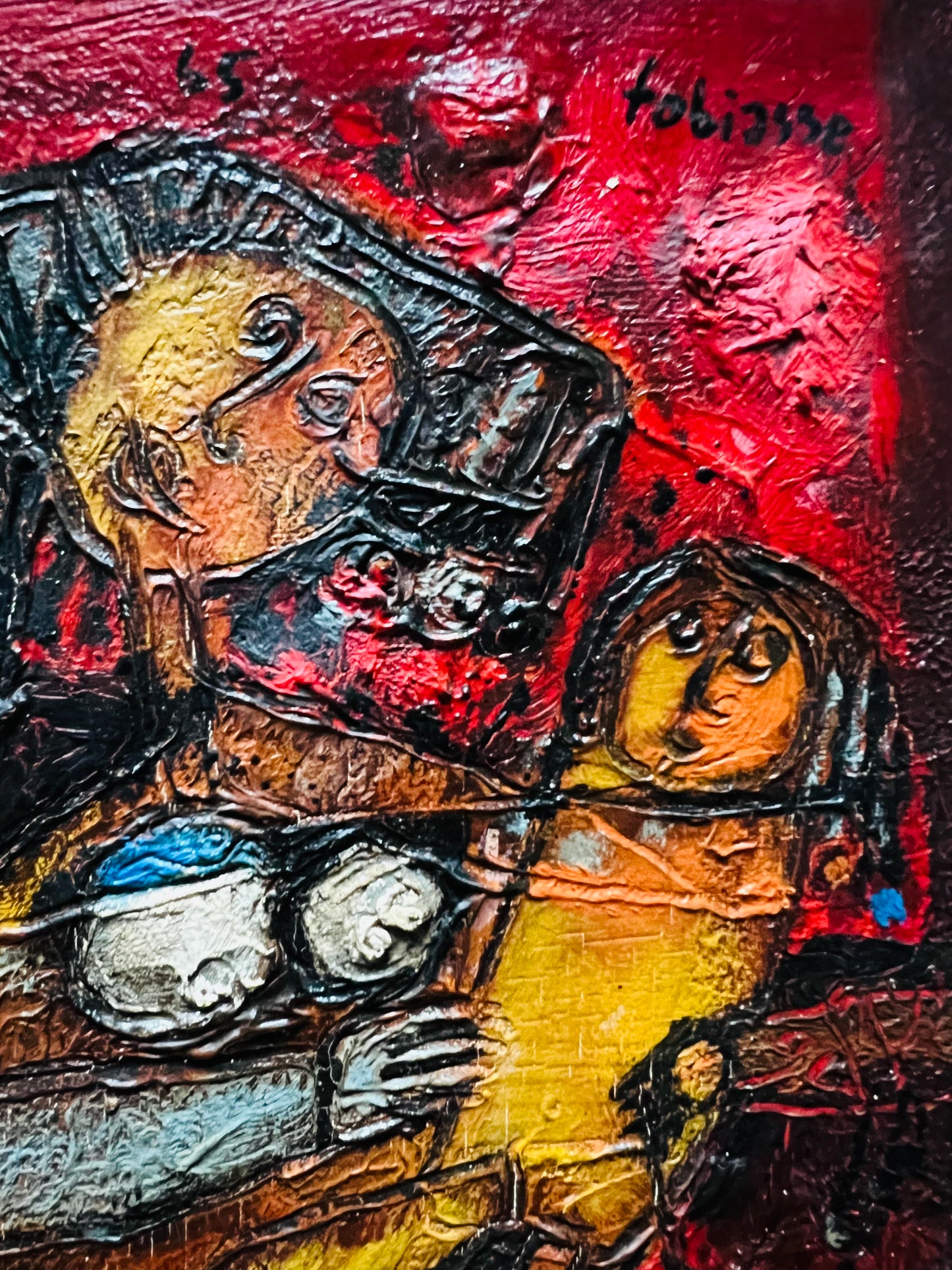 Theo Tobiasse | Maternite, 1965 | Drobė, aliejus, 24x19 (43x37,5)