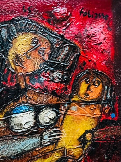 Theo Tobiasse | Maternite, 1965 | Drobė, aliejus, 24x19 (43x37,5)