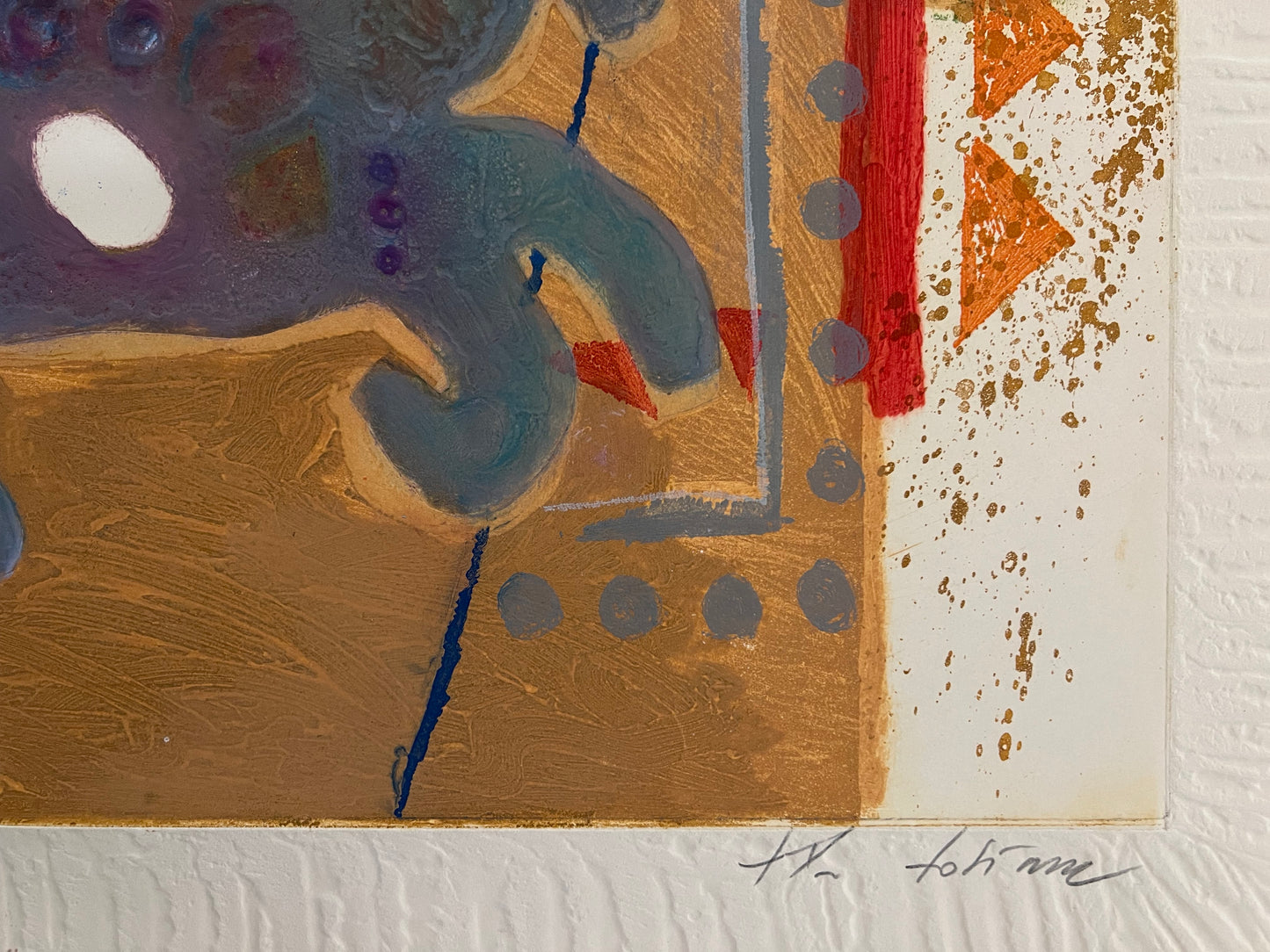 Theo Tobiasse | Apple-scented, This Hand Against the Walls of Absence | Aquatint, Carborundum, paper, 104x69 (136x97.5)