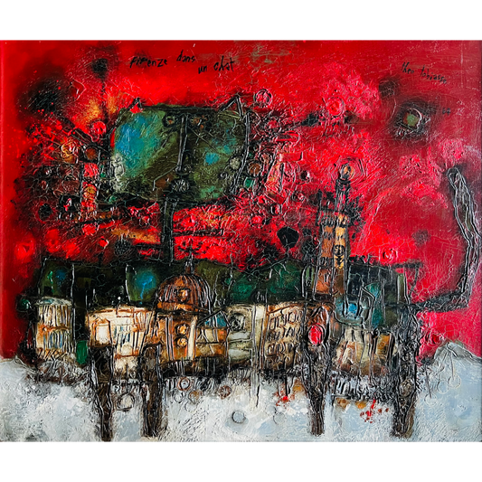 Theo Tobiasse | Firenze Dans un Chat / Florencija katėje, 1964 | Drobė, aliejus, 54x65 (71x82)