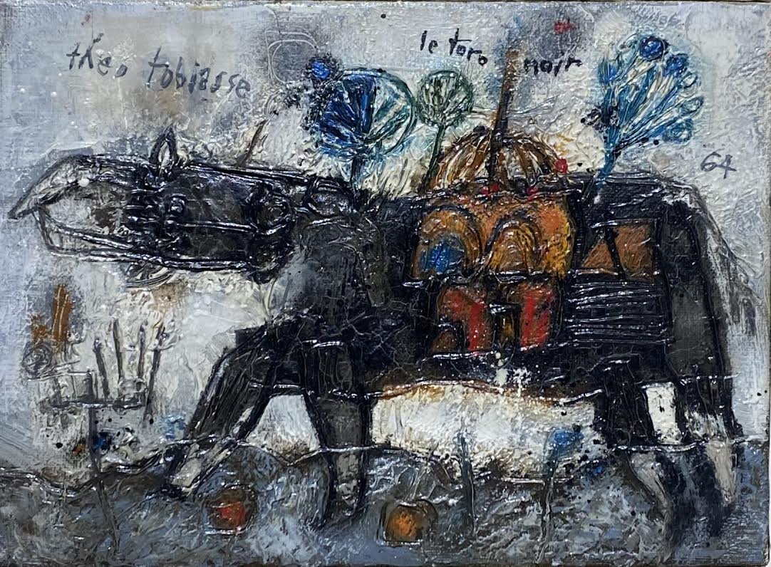 Theo Tobiasse | Le Toro Noir / Juodasis jautis, 1964 | Drobė, aliejus, 16x22 (34x40)