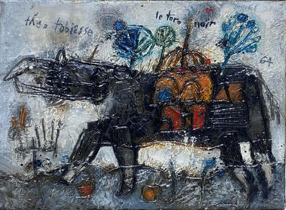 Theo Tobiasse | Le Toro Noir / Juodasis jautis, 1964 | Drobė, aliejus, 16x22 (34x40)