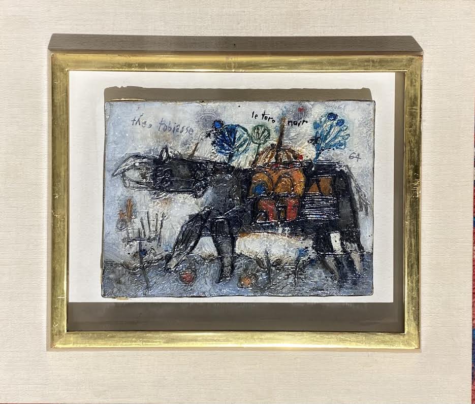 Theo Tobiasse | Le Toro Noir / Juodasis jautis, 1964 | Drobė, aliejus, 16x22 (34x40)