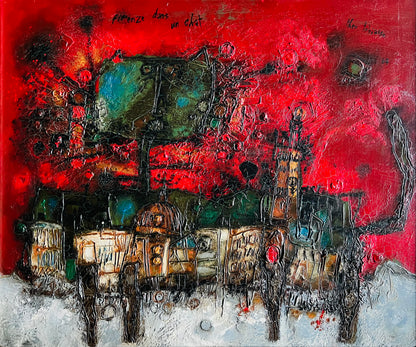 Theo Tobiasse | Firenze Dans un Chat, 1964 | Drobė, aliejus, 54x65 (71x81,5)