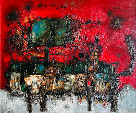 Theo Tobiasse | Firenze Dans un Chat, 1964 | Drobė, aliejus, 54x65 (71x81,5)