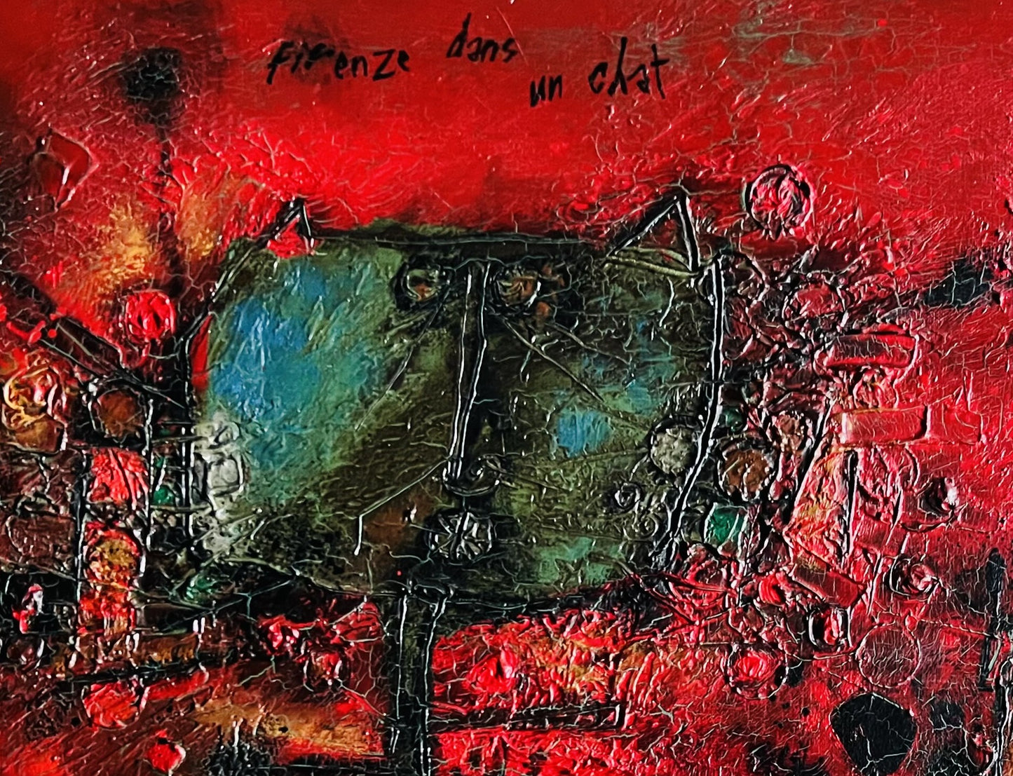 Theo Tobiasse | Firenze Dans un Chat / Pokalbių kambarys Florencijoje, 1964 | Drobė, aliejus, 54x65 (71x81,5)