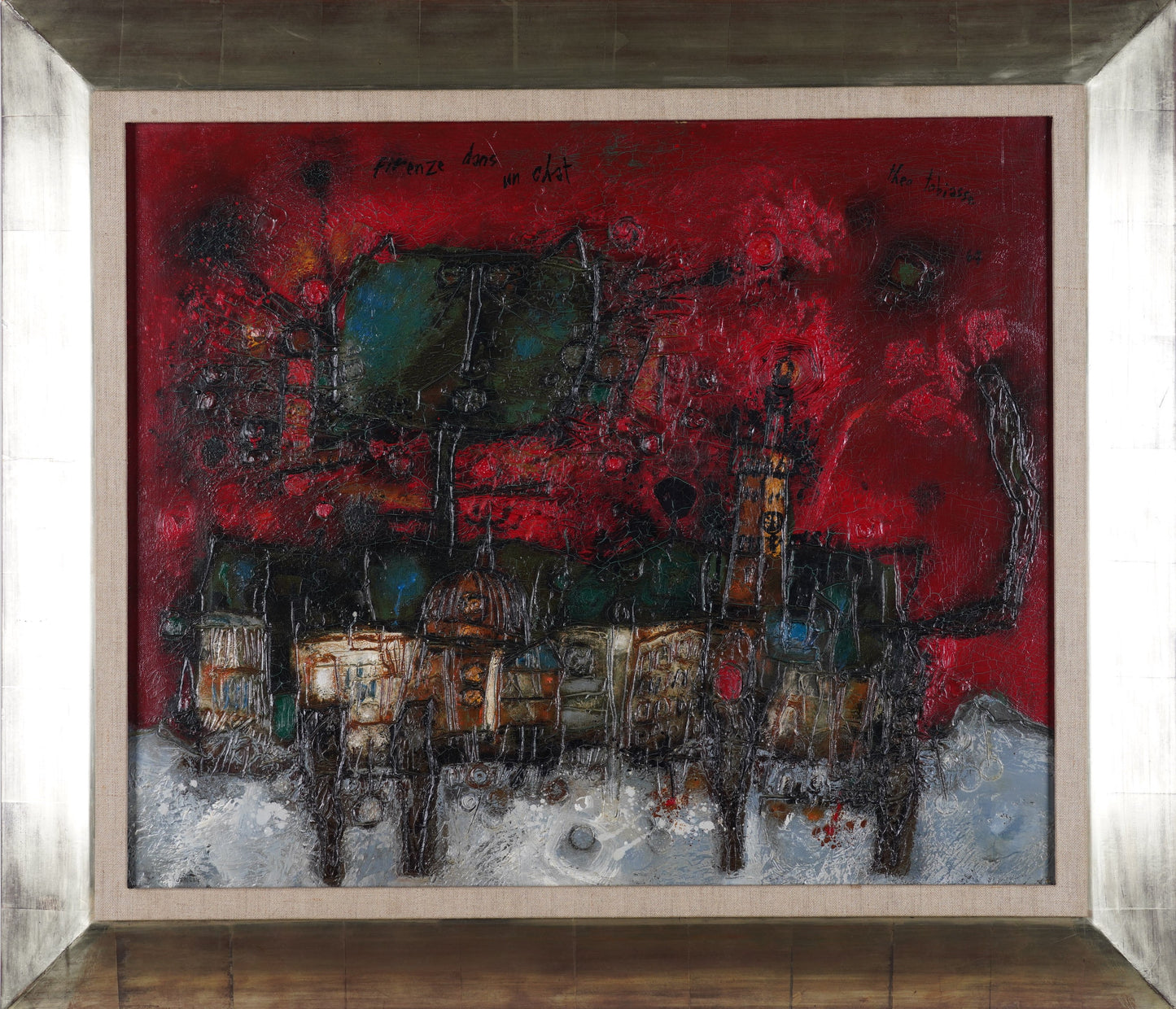 Theo Tobiasse | Firenze Dans un Chat, 1964 | Drobė, aliejus, 54x65 (71x81,5)