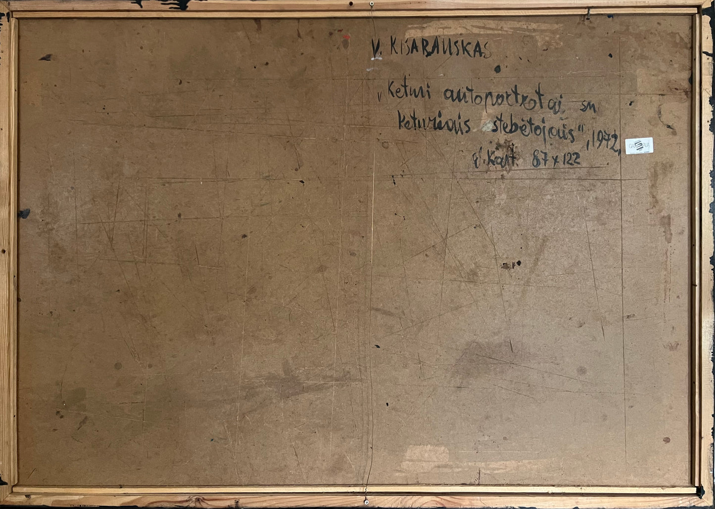 Vincas Kisarauskas | Keturi autoportretai su keturiais stebėtojais, 1972 | Aliejus, kartonas, 87x122 (89x127)