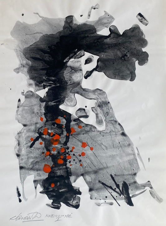 Adolfas Vaičaitis | From the cycle "Unknown I", 1970s | Ink, watercolor, paper, 42x30 (48x35,5)