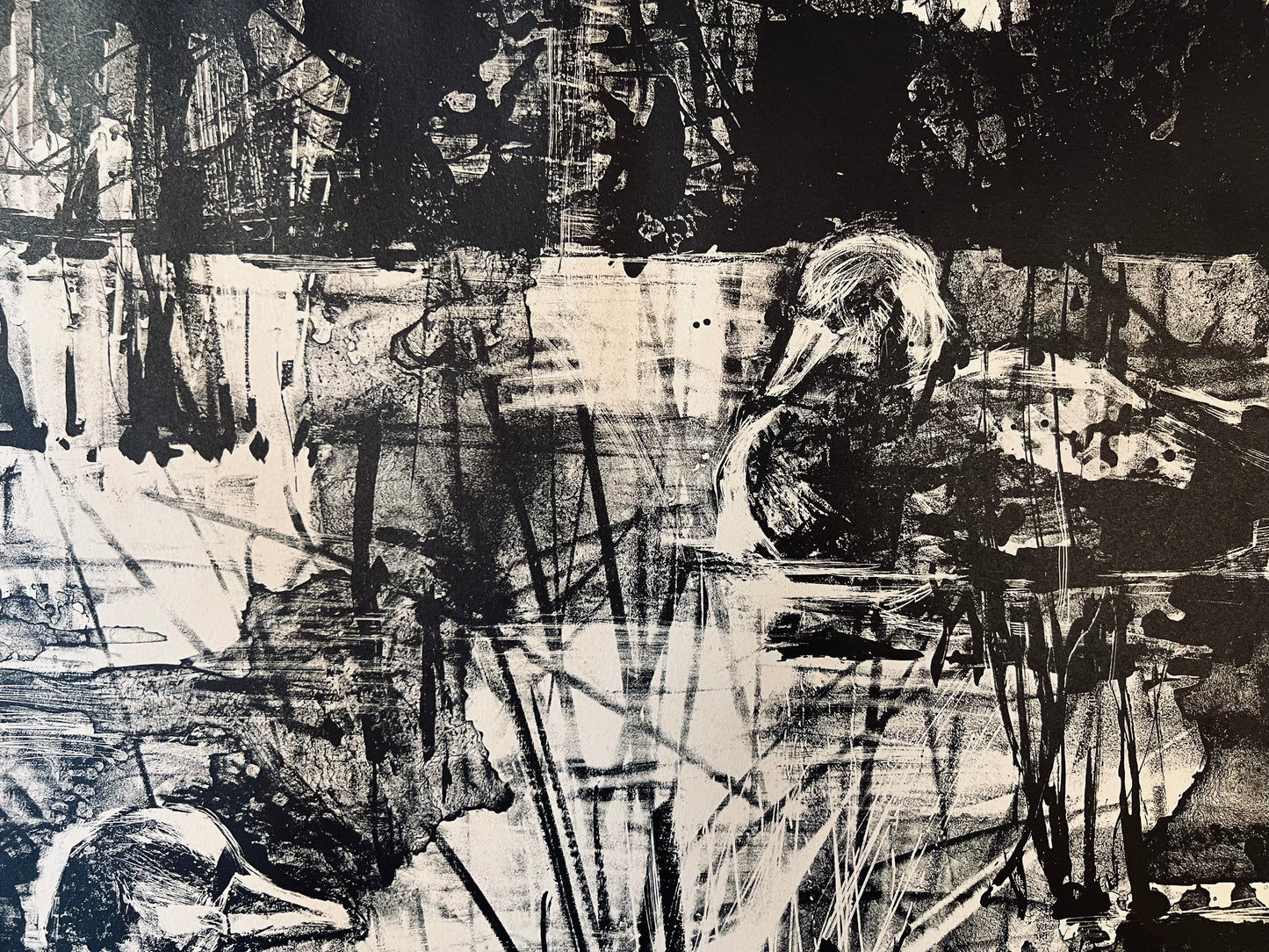 Romas Viesulas | Wild Duck Glides, 1959 | Lithograph, 39x54 (56.5x71)