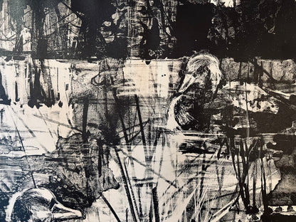 Romas Viesulas | Wild Duck Glides, 1959 | Lithograph, 39x54 (56.5x71)