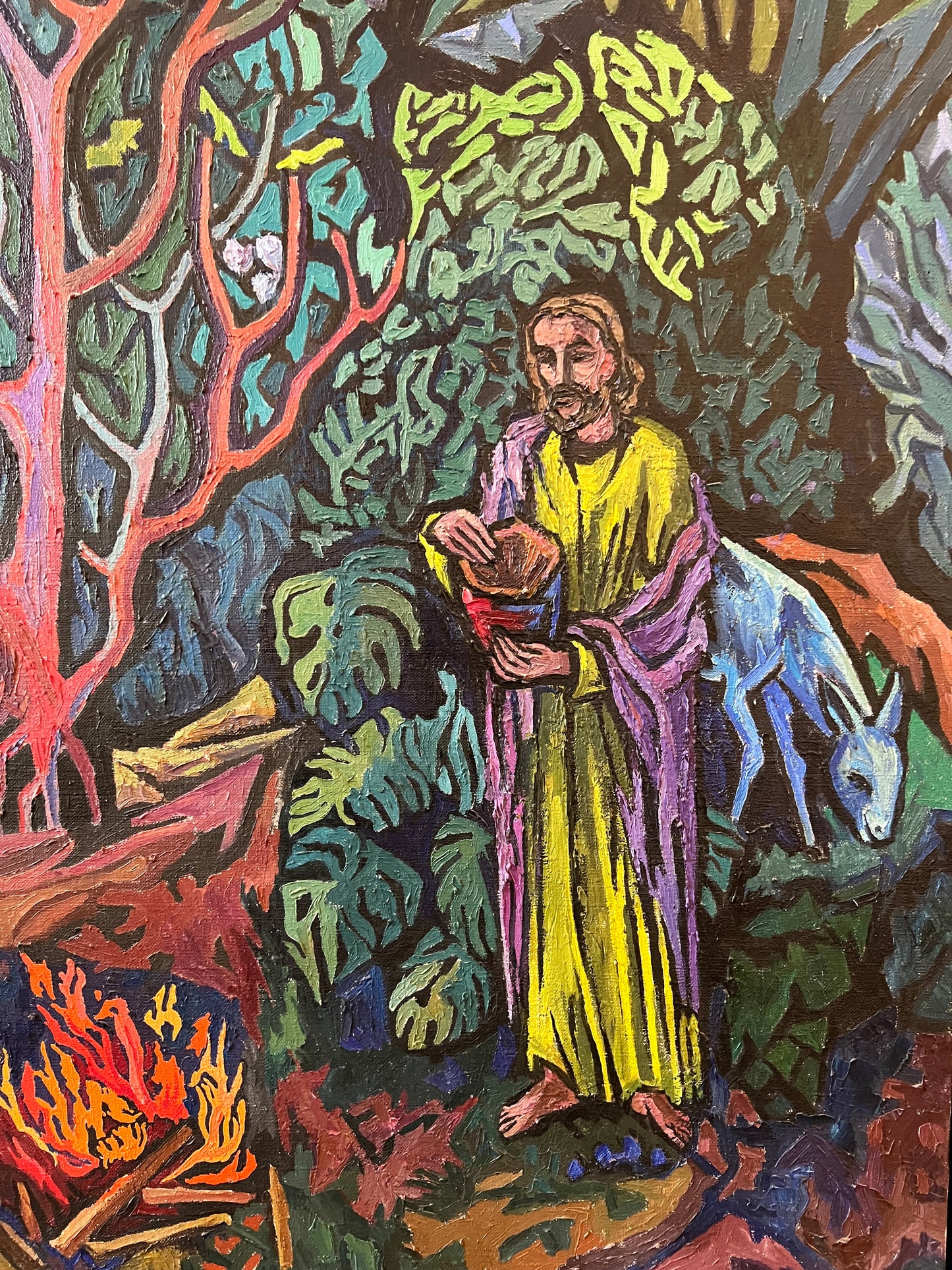 Adolfas Valeška | Bėgimas į Egiptą, 1982 | Aliejus, drobė, 147.5x106.5 (153,5x113)