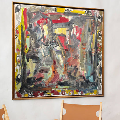 Vytautas Dubauskas | Composition, 1992 | Oil on canvas, 140.5x150.5 (145x155.5)