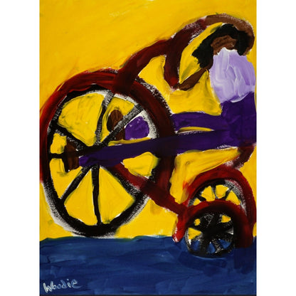 Woodie Long (USA) | Girl on Bike | Guašas, popierius, 61x46 (75x60)