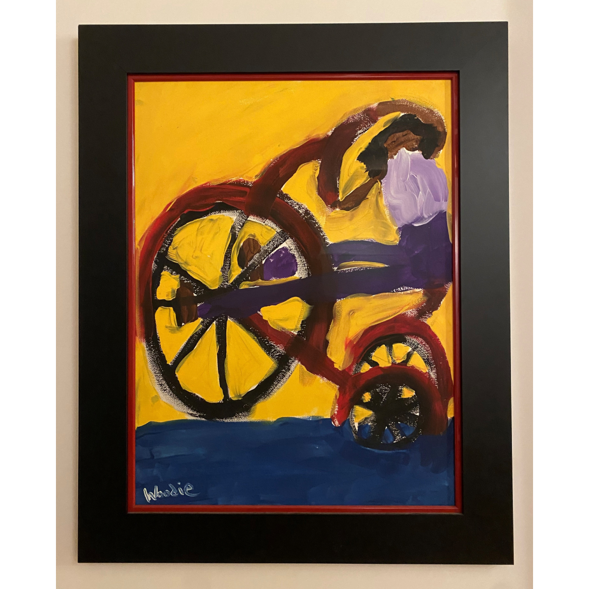 Woodie Long (USA) | Girl on Bike | Guašas, popierius, 61x46 (75x60)