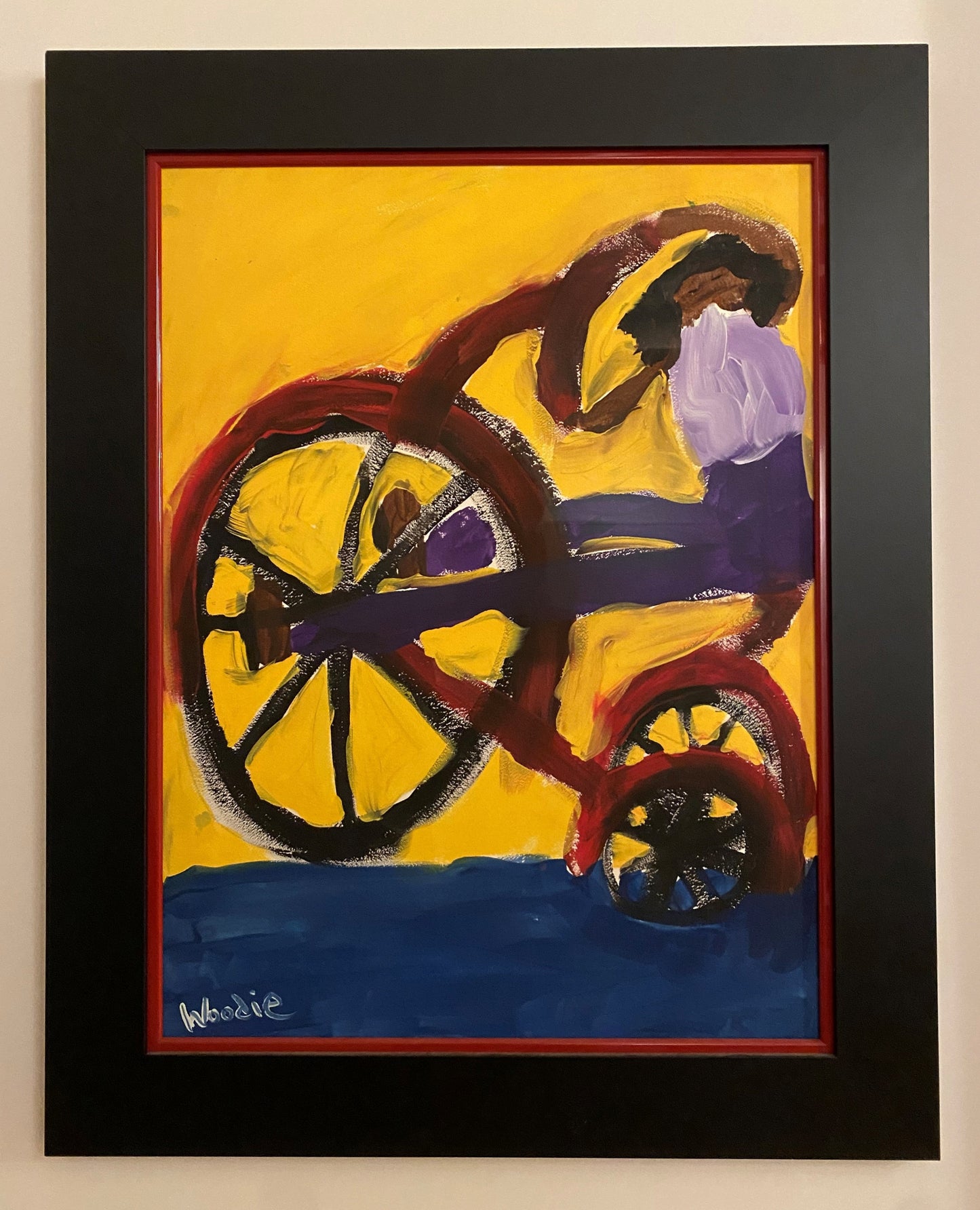 Woodie Long (USA) | Girl on Bike | Guašas, popierius, 61x46 (75x60)