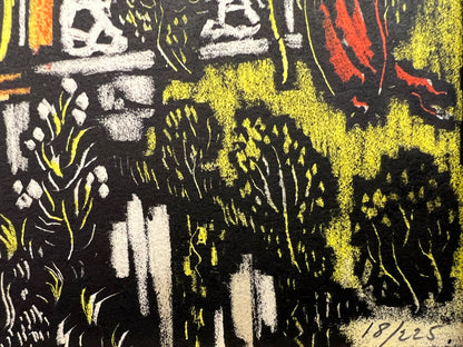 Vytautas Kasiulis | Vandens malūnas | Litografija, 17x22 (26x28.5)