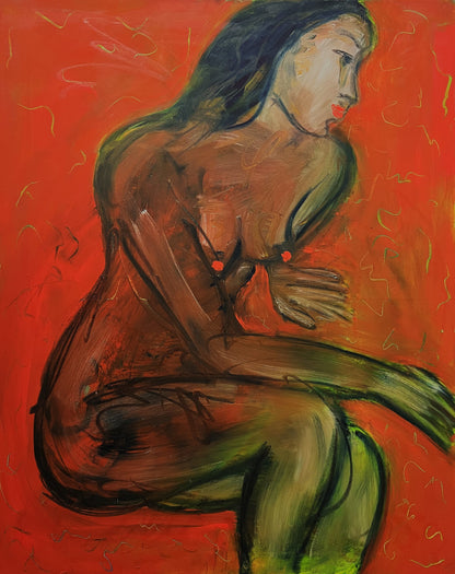 Luciano Castelli (Šveicarija) | Philippines nude, 1985 | Drobė, aliejus, 100x80 (102,5x82,5)