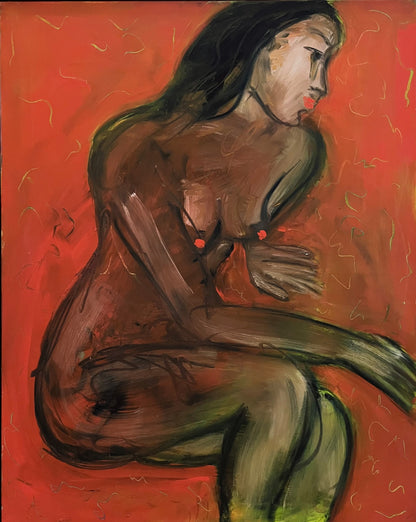 Luciano Castelli (Šveicarija) | Philippines nude, 1985 | Drobė, aliejus, 100x80 (102,5x82,5)