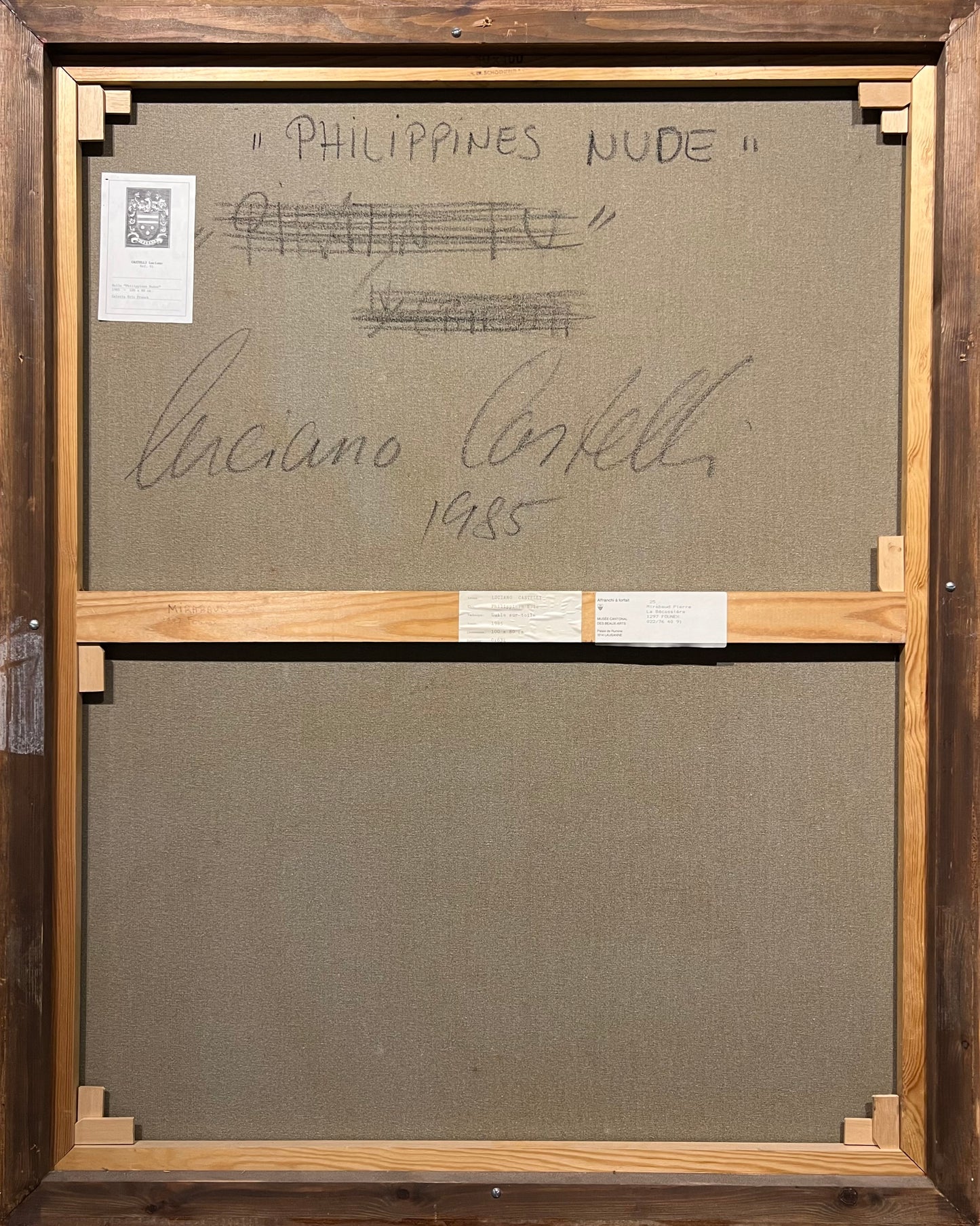 Luciano Castelli (Šveicarija) | Philippines nude, 1985 | Drobė, aliejus, 100x80 (102,5x82,5)