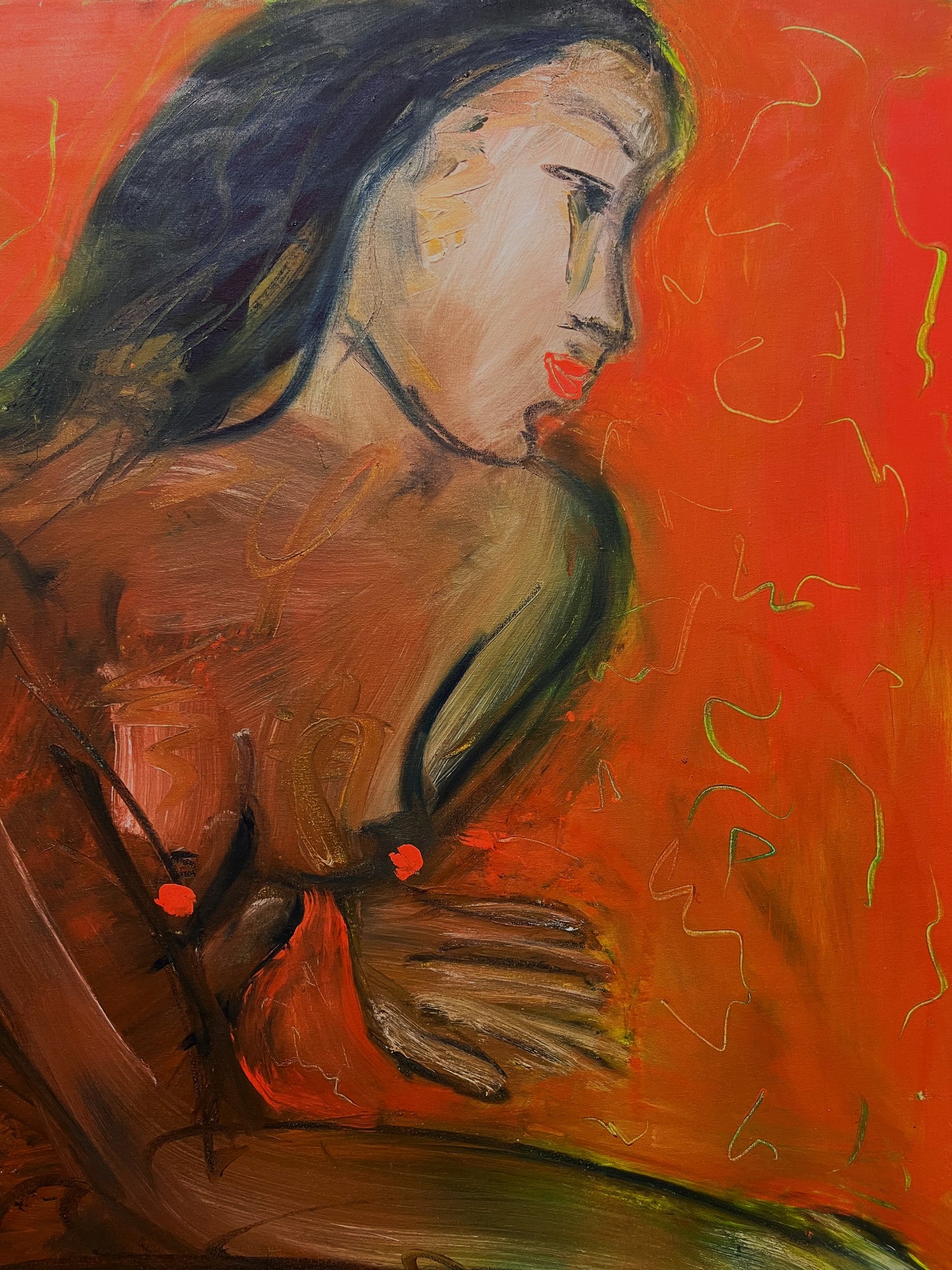 Luciano Castelli (Šveicarija) | Philippines nude, 1985 | Drobė, aliejus, 100x80 (102,5x82,5)