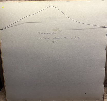 Vincas Kisarauskas | That Green Face, 1977 | Oil on cardboard, 37x37 (49,x49,5)