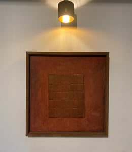 Kazimiera (Kazė) Zimblytė<br>Abstrakcija<br>Akrilas, koliažas, kartonas 60x60 (65x65)
