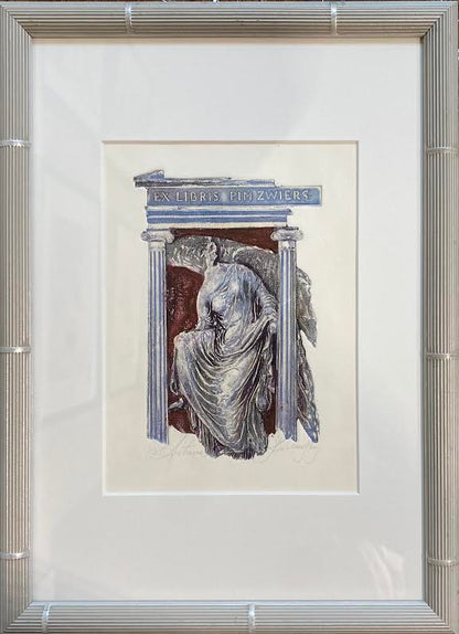 Antanas Kmieliauskas | Ex Libris Pim Zwiers, 1995 | Paper, author's technique (coloured textile lithograph), 15x10 (37,5x24)