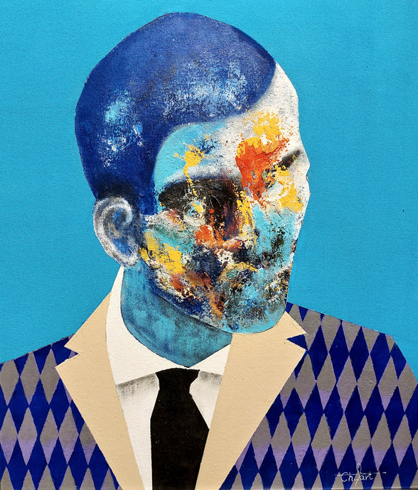 CHRISTIAN HIADZI (Gana/JK)<br>Dandy, 2018<br>Akrilas, aliejus, drobė, 49x43