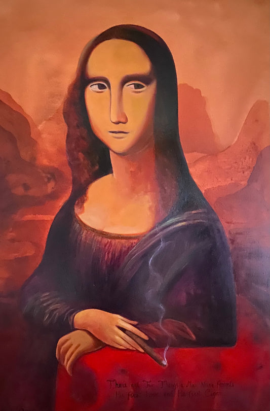 Linas Cicėnas-CICA | Mona Lisa su cigaru, 2010 | Aliejus, drobė, 150x100