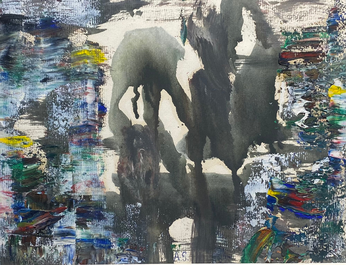 Adomas Galdikas | Abstraction | Oil, paper, 23x30 (41x49)