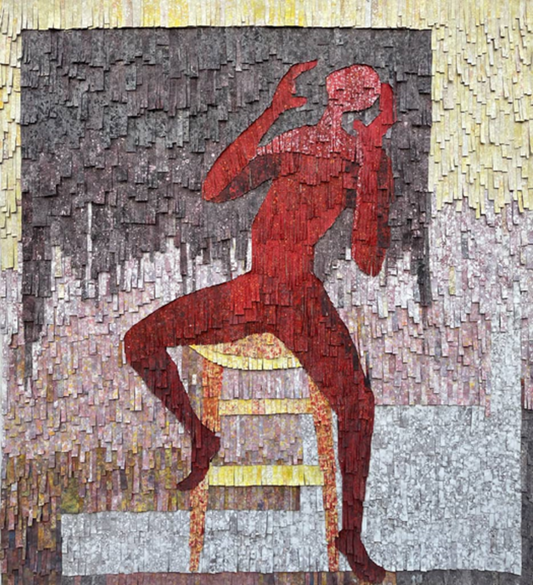 AMADOU OPA BATHILY (Mali) | Woman on a Chair, 2021 | Mixed media, canvas, 132×109
