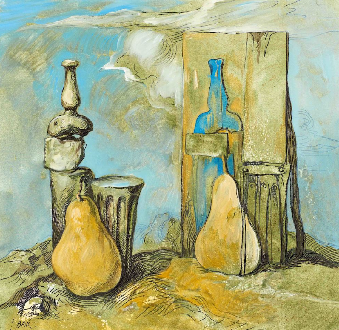Samuel Bak | Still Life With Pears, 1979-1981 | Oil on canvas, 60x60