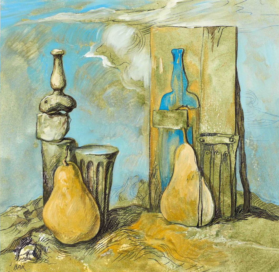 Samuel Bak<br>Still Life With Pears, 1979-1981<br>Drobė, aliejus, 60x60