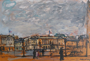 Arbit Blatas<br>Konkordijos aikštė, Paryžius<br>Mišri technika, kartonas, 38,5x55,5 (61x78)