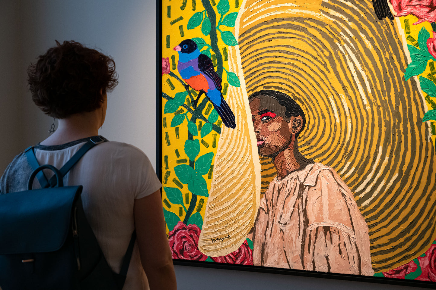 Daniel Gyekyi Gyan (Ghana) | Under the Hat, 2022 | Canvas, acrylic, 128 × 128 cm