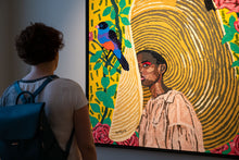 Load image into Gallery viewer, Daniel Gyekyi Gyan (Ghana)&lt;br&gt;Po kepure / Under the Hat, 2022&lt;br&gt;Drobė, akrilas, 128 × 128 cm